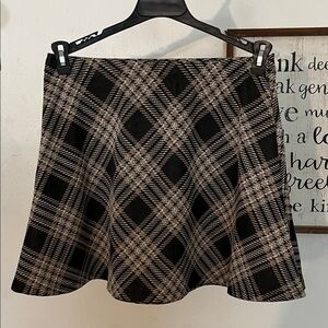 Rue21 Black and Tan Plaid Skater Skirt